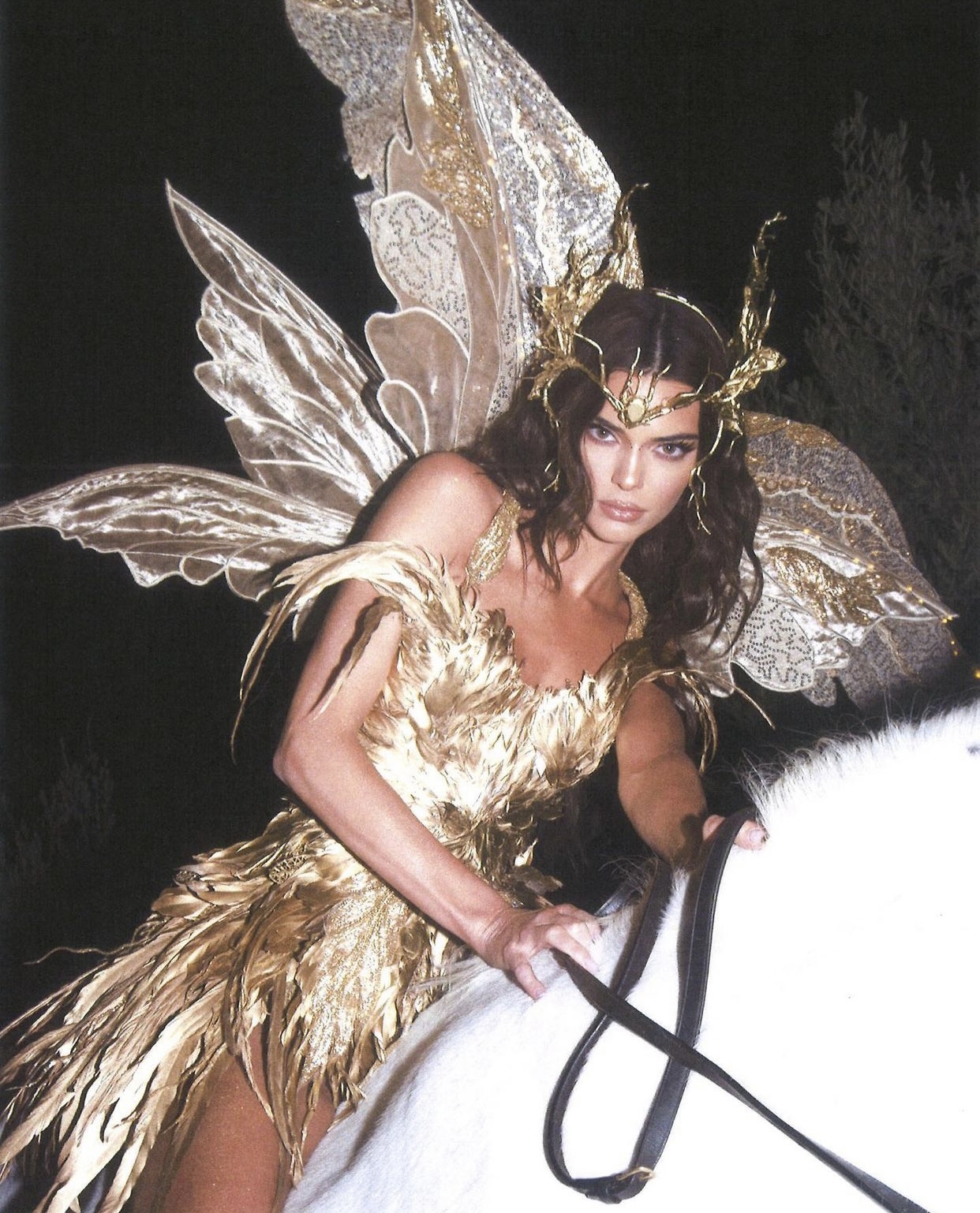 Kendall Jenner dressed as a golden fairy for halloween