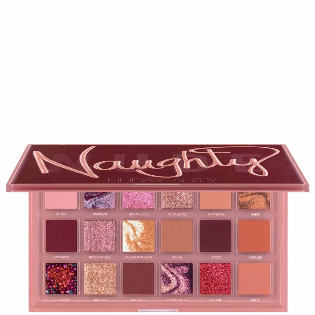 Huda Beauty Naughty Nude Eyeshadow Palette - bảng phấn mắt với tông hồng và nâu sở hữu các màu nhũ ấn tượng sẽ giúp tô điểm cho lớp makeup thêm ấn tượng.