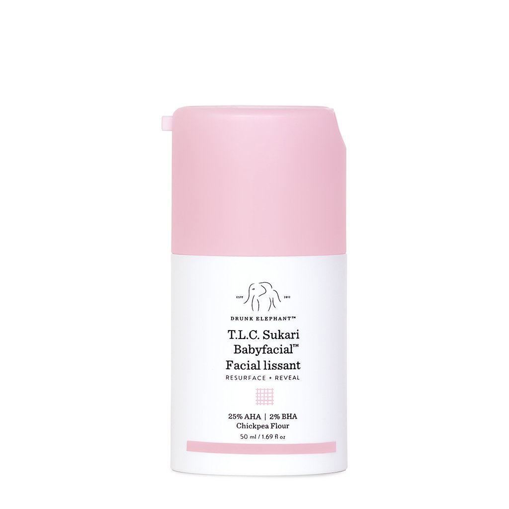 Drunk Elephant T.L.C.Sukari Babyfacial 25% AHA + 2% BHA Mask - sản phẩm mặt nạ tẩy da chết có chứa axit salicylic.