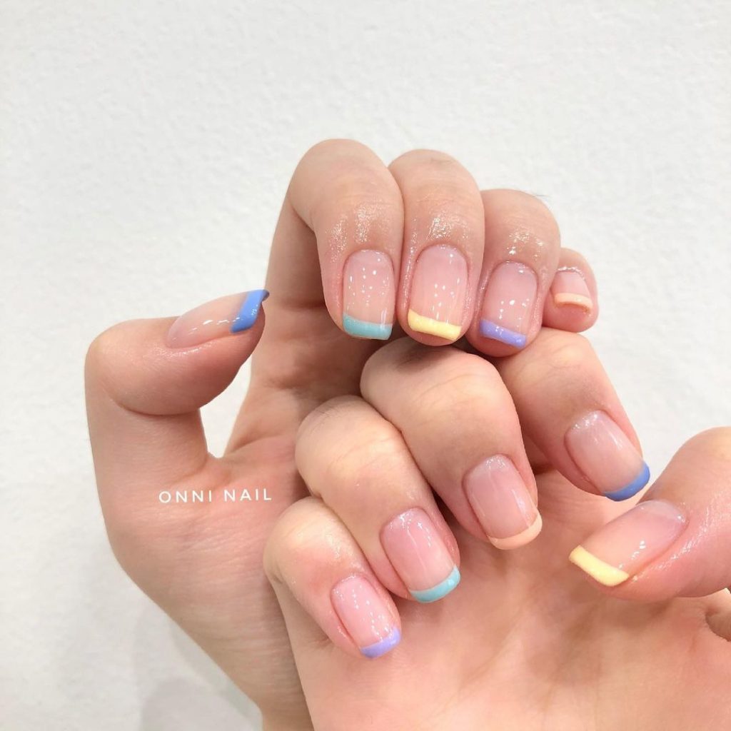 nail đẹp sơn đầu móng nhiều màu