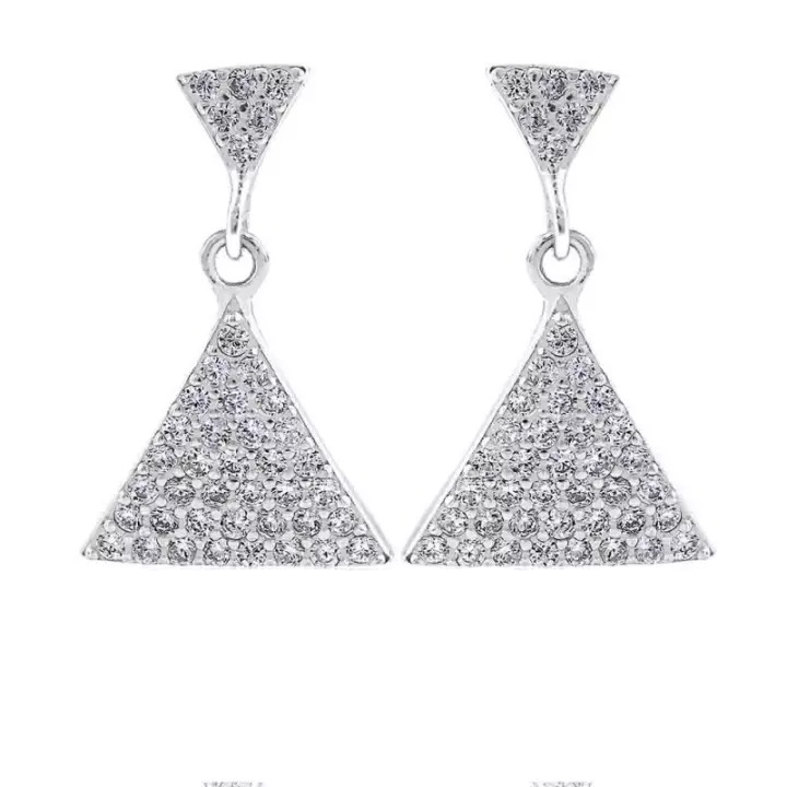 Bông tai bạc Triangles Sparkle