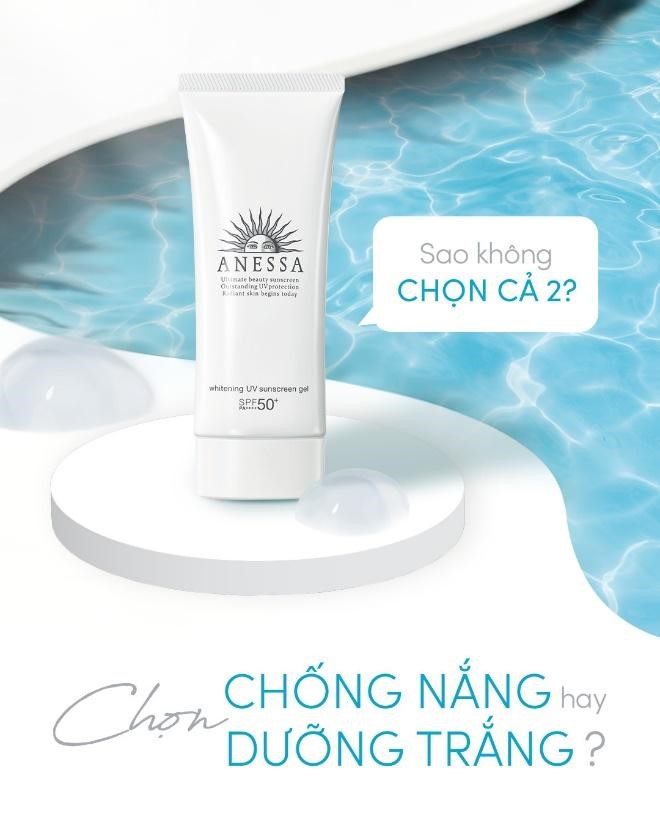 Anessa Whitening UV Sunscreen Gel  chứa công thức chống nắng dưỡng trắng 3 trong 1