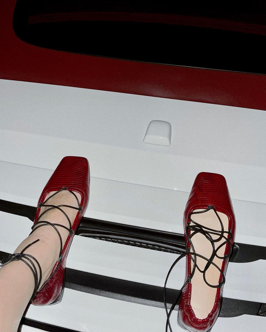 giày ballet da đỏ