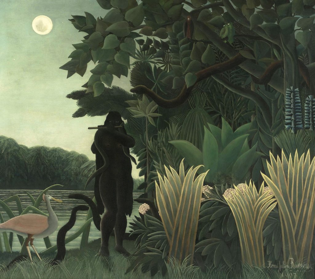 Bức tranh "The Snake Charmer" của Henry Rousseau được miêu tả là: một đêm đen trong Vườn Địa đàng hoang tàn