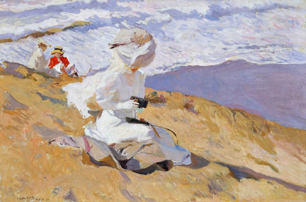 Tác phẩm "Capturing the Moment" của Joaquin Sorolla sở hữu bảng màu tinh tế gợi nhớ đến ảnh hưởng của trường phái ấn tượng Pháp