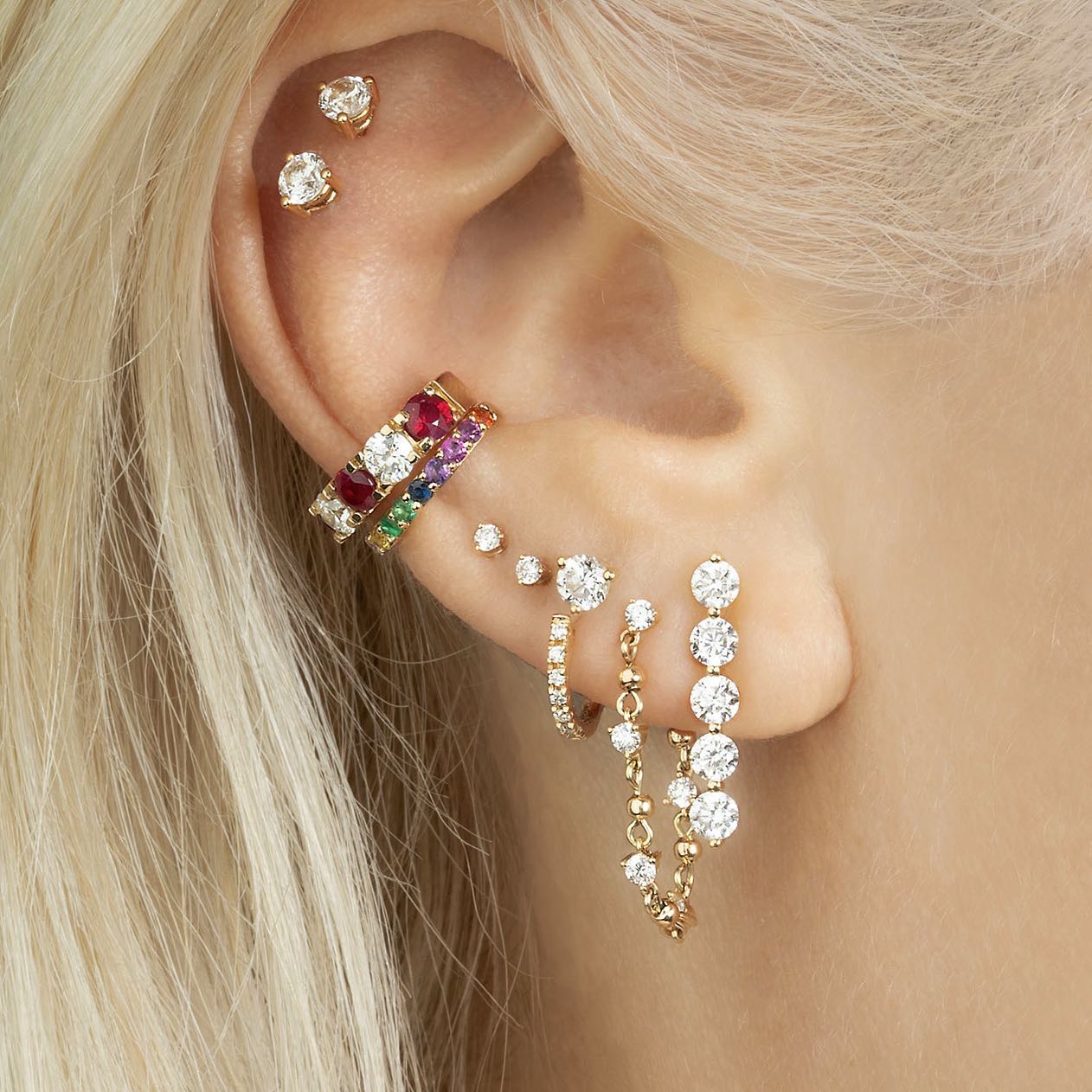 ear cuff đính đá