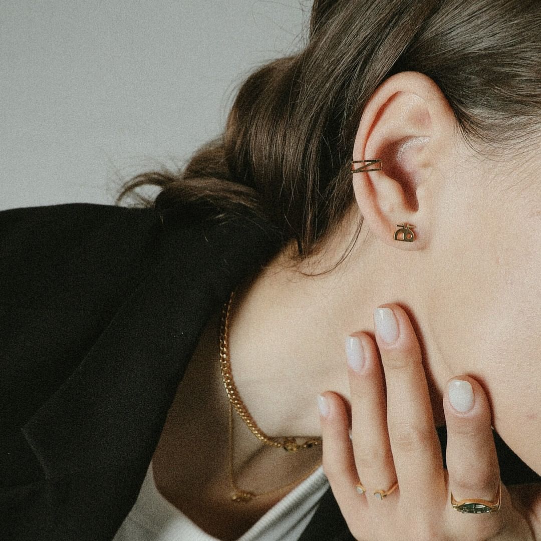 khuyên ear cuff nữ kim loại cơ bản