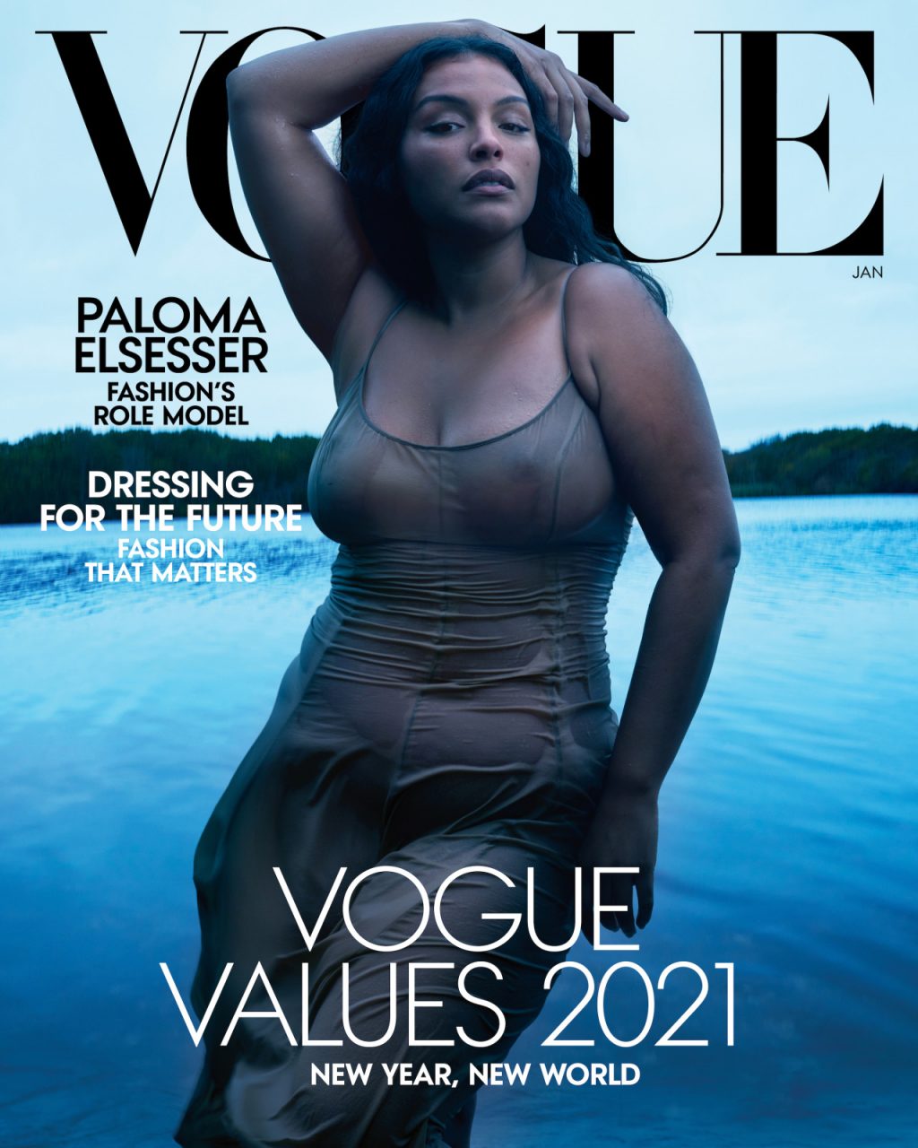 Người mẫu Paloma Elsesser xuất hiện trên bìa tạp chí Vogue tháng 1/2021