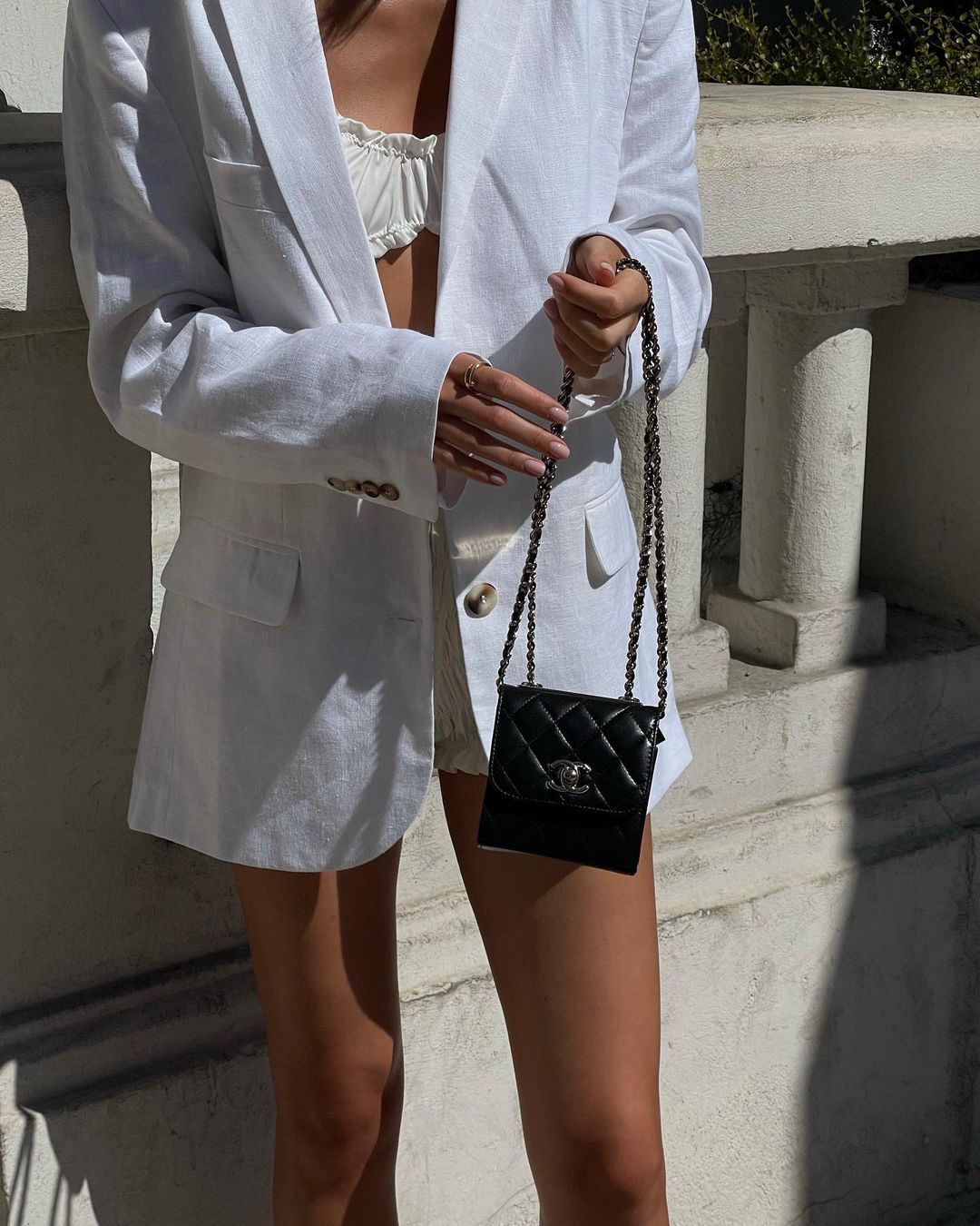 áo blazer linen màu trắng 