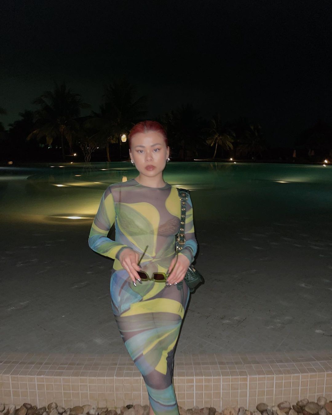 Julia Dang cực thời trang với thiết kế đầm mesh trong bức ảnh Instagram