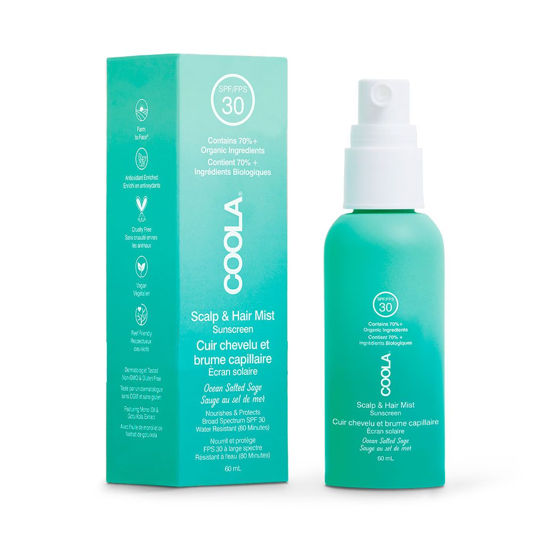 xịt tóc COOLA Scalp & Hair Mist Organic Sunscreen SPF 30