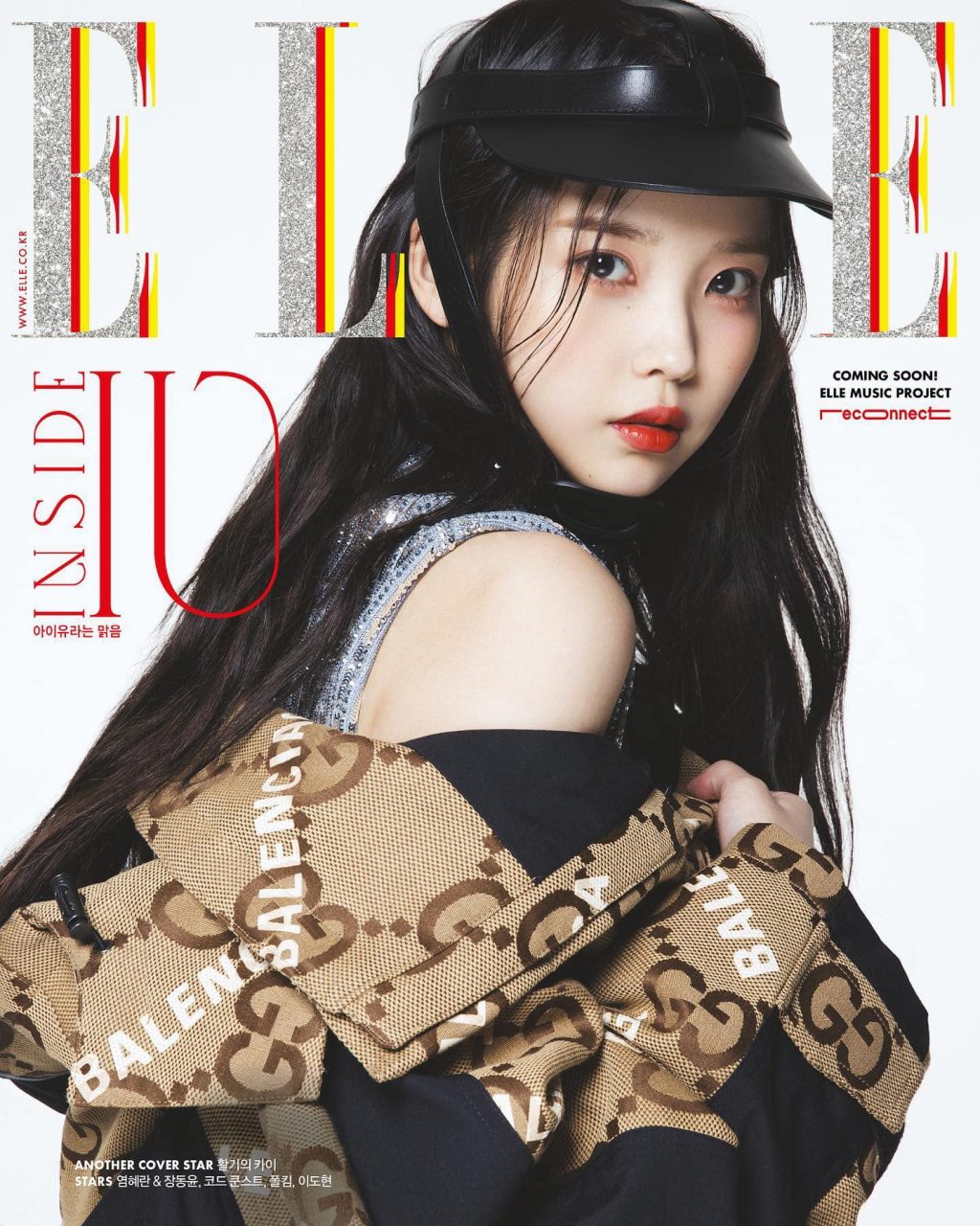 IU trong trang phục Gucci trên bìa tạp chí ELLE Korea