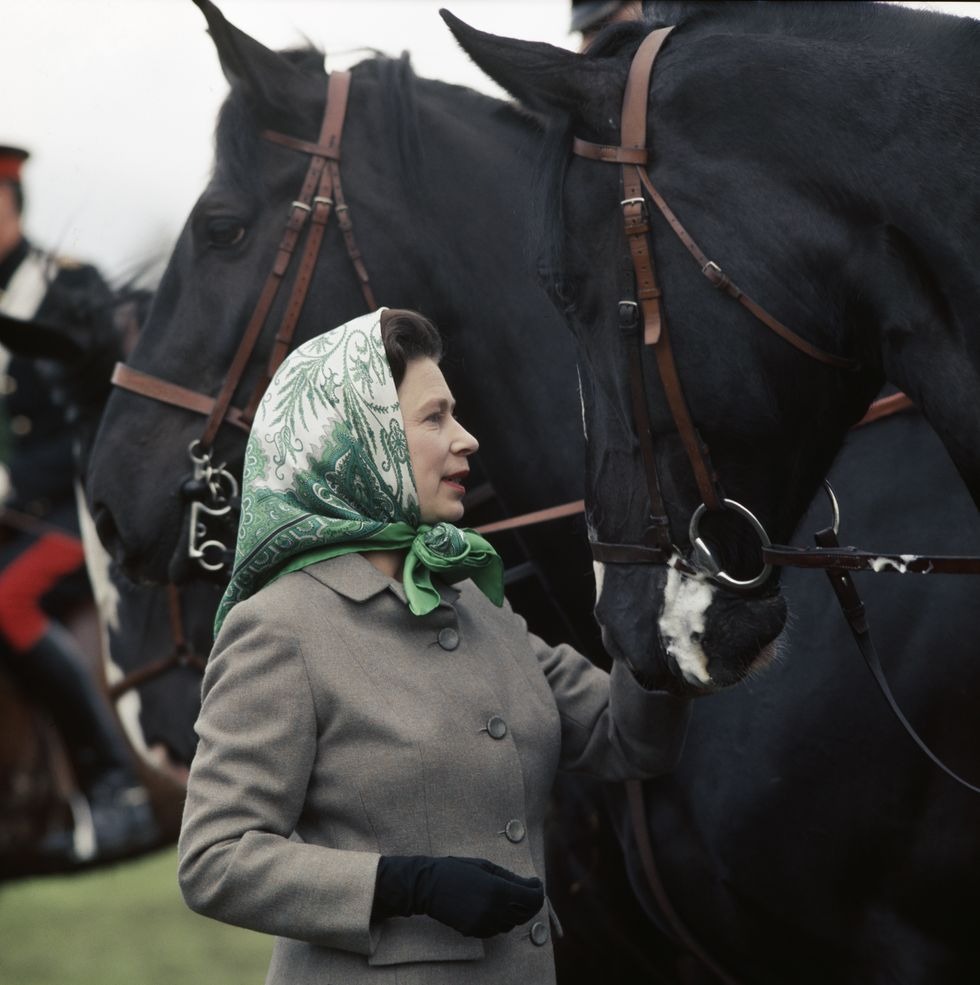 Nữ hoàng Elizabeth II đeo khăn lụa