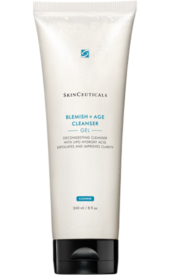 Da sau mụn: sản phẩm SkinCeuticals Blemish + Age Cleanser Gel.