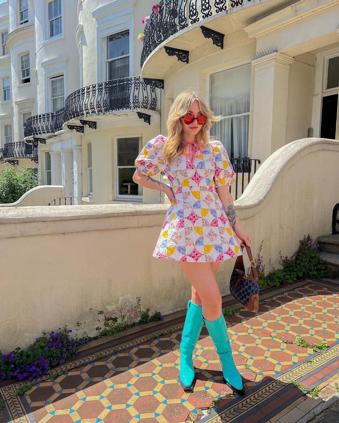 striking blue cowboy boots