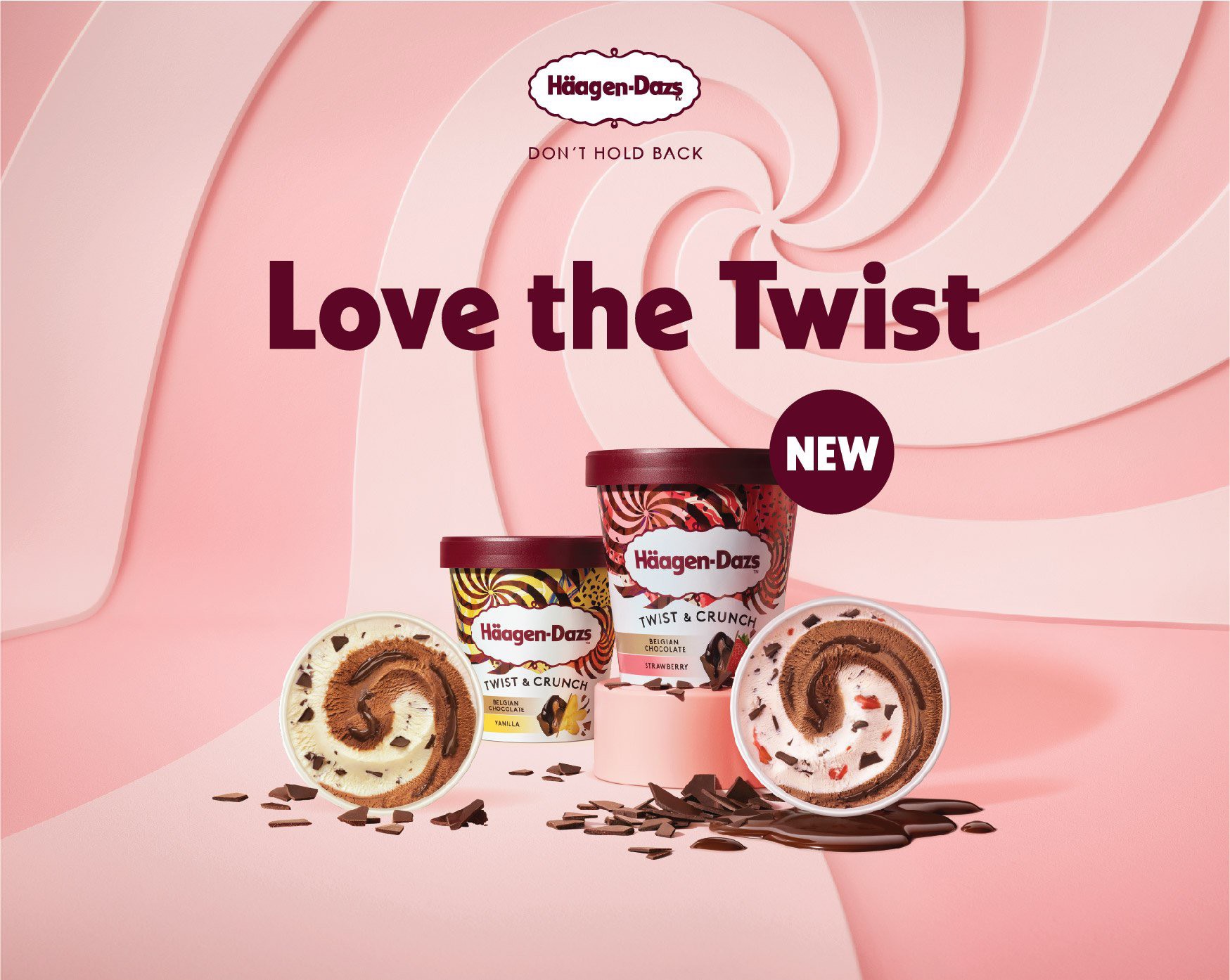 kem Häagen-Dazs vị Twist & Crunch có thông điệp Love The Twist