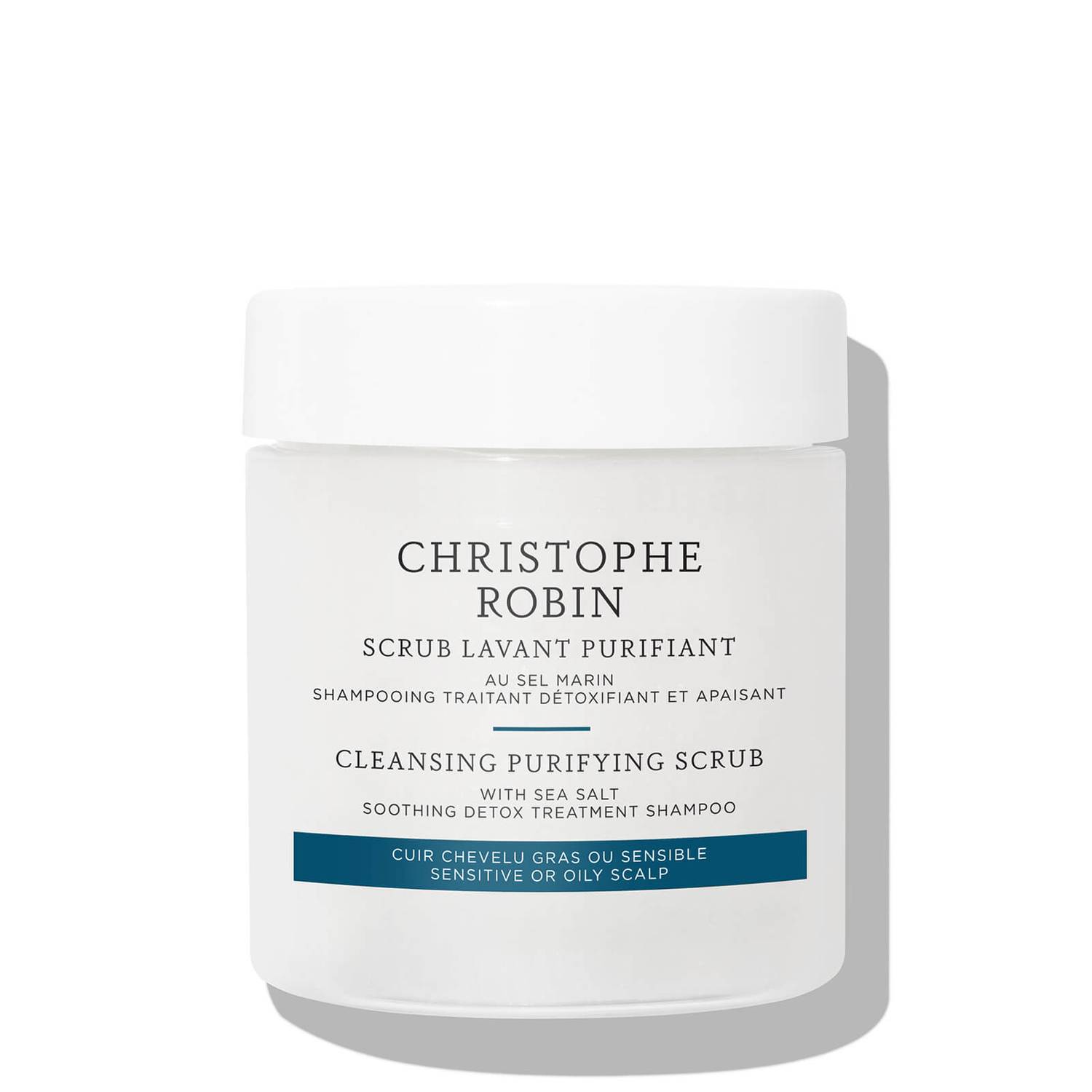 Tẩy tế bào chết da đầu Christophe Robin Cleansing Purifying Scrub With Sea Salt.