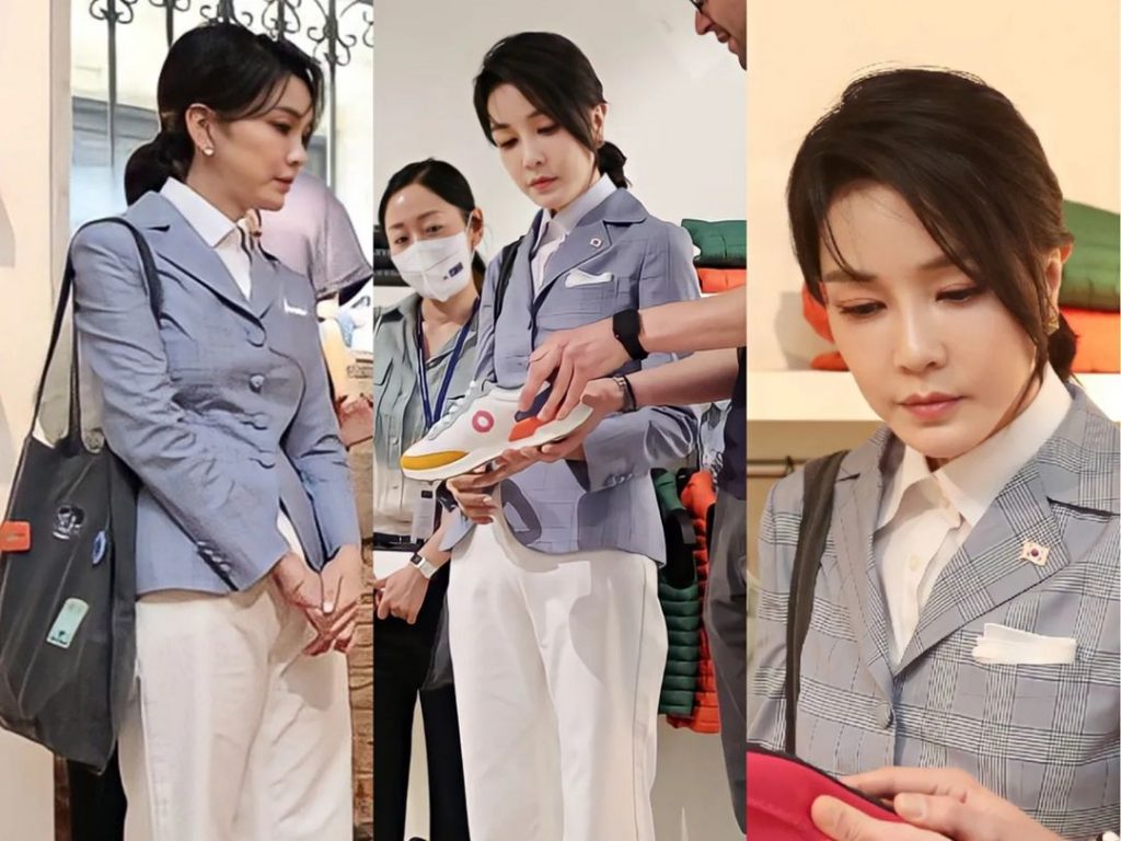 phong cach menswear ca tinh cua de nhat kim keon hee 1024x768 - Đệ nhất phu nhân Hàn Quốc Kim Keon Hee gây tranh cãi vì phong cách “New Woman”