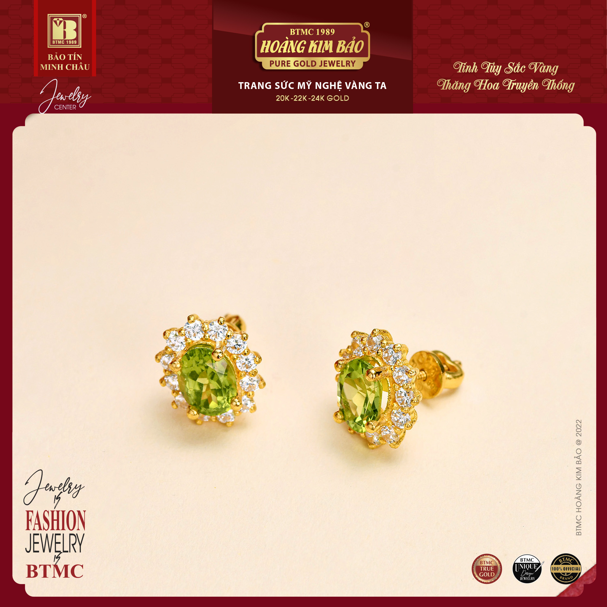 Bộ trang sức đá peridot của Bảo Tín Minh Châu