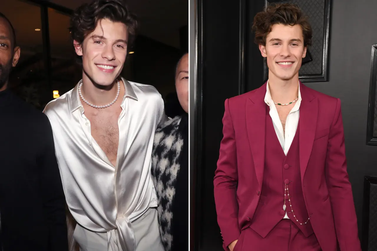 Shawn Mendes diện trang sức ngọc trai tại Grammy 2020