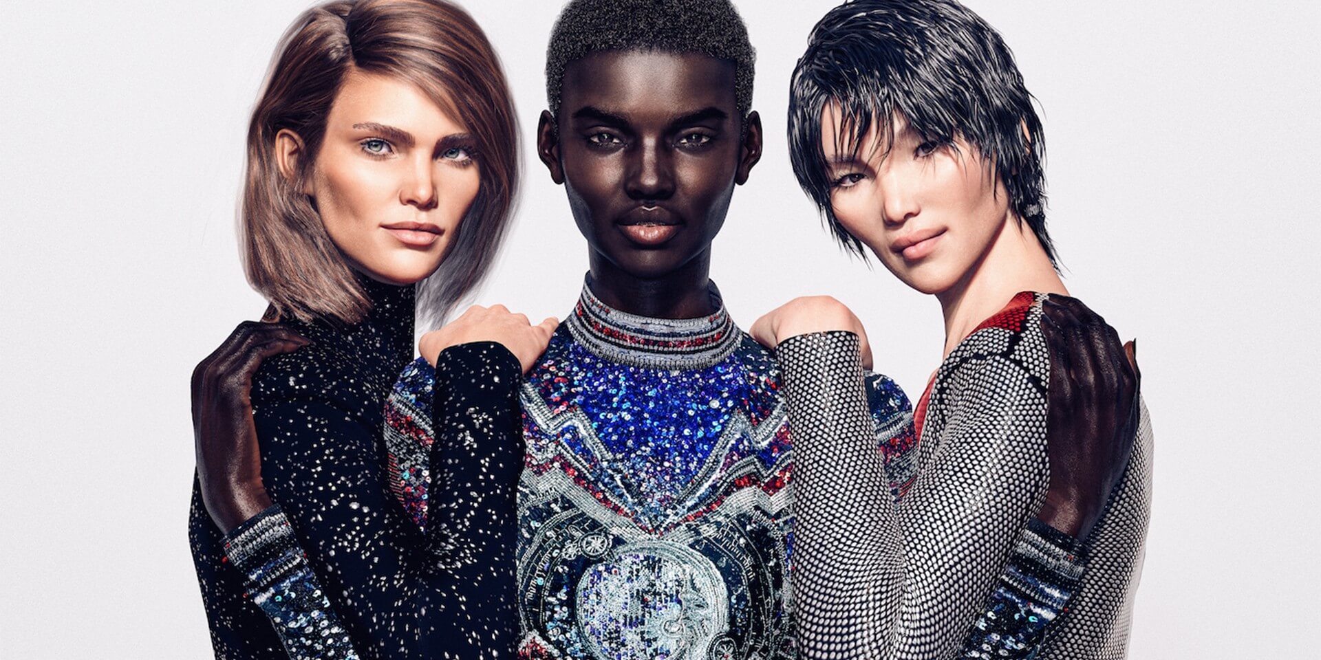 Ba người mẫu ảo tham gia chiến dịch của thương hiệu Balmain