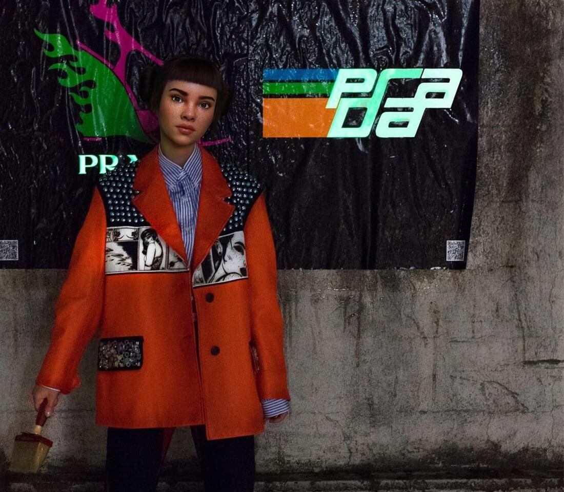 Lil Miquela trong chiến dịch với Prada