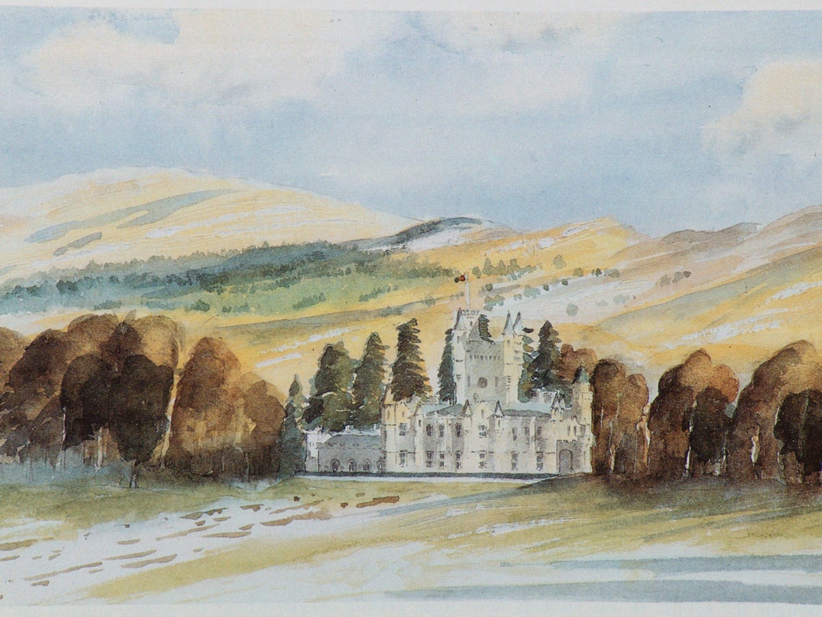 Bức tranh màu nước lâu đài Balmoral