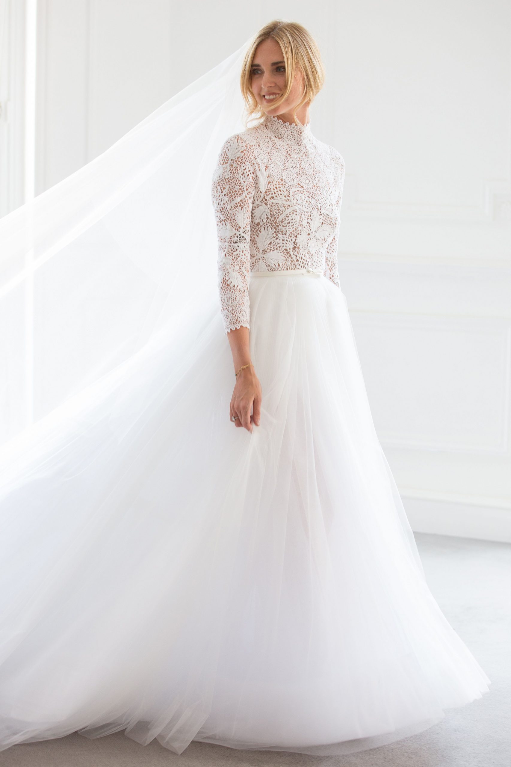 váy cưới dior của fashionista Chiara Ferragni 