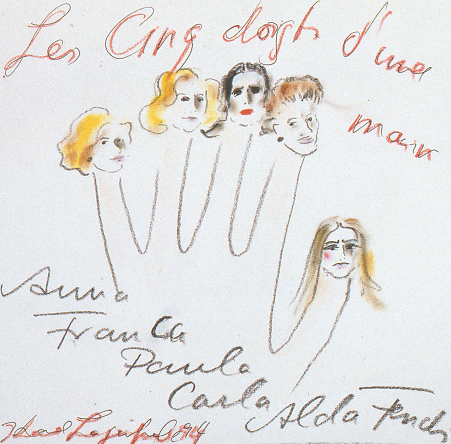 Karl Lagerfeld bức hoạ về 5 chị em Paola, Franca, Carla, Anna, Alda