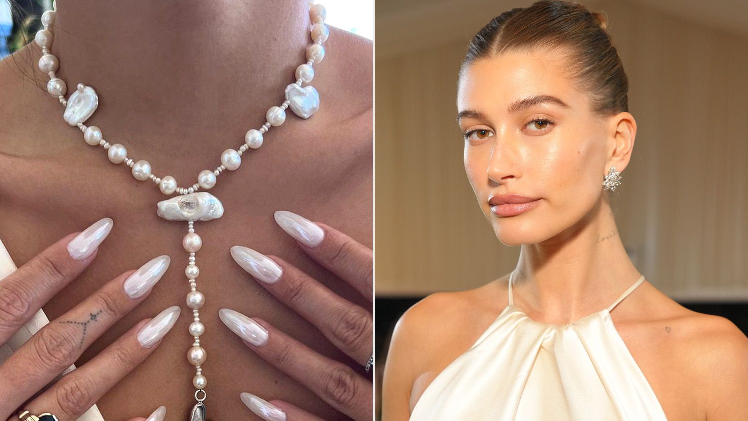 Hailey Bieber và móng tay Glazed-donut Nails