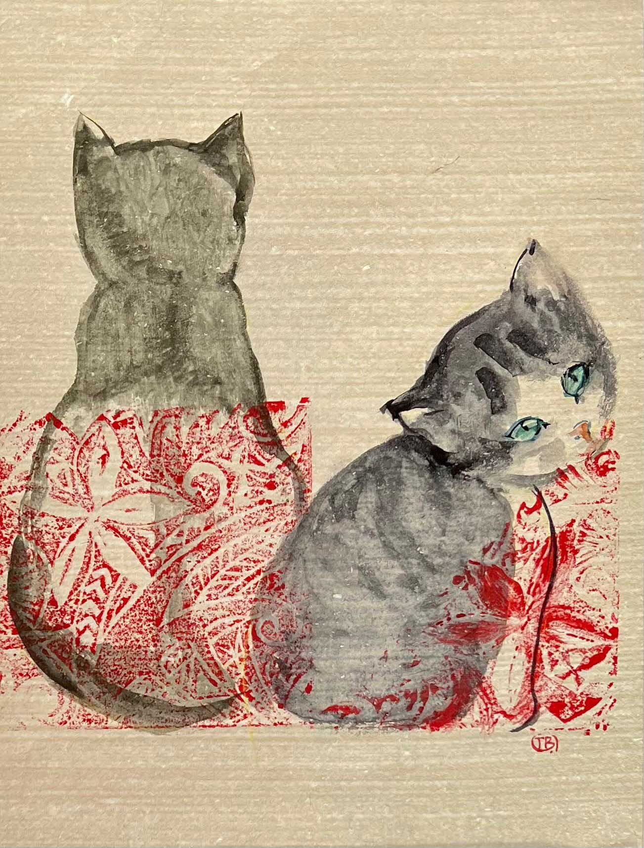 tranh mèo du xuân triển lãm