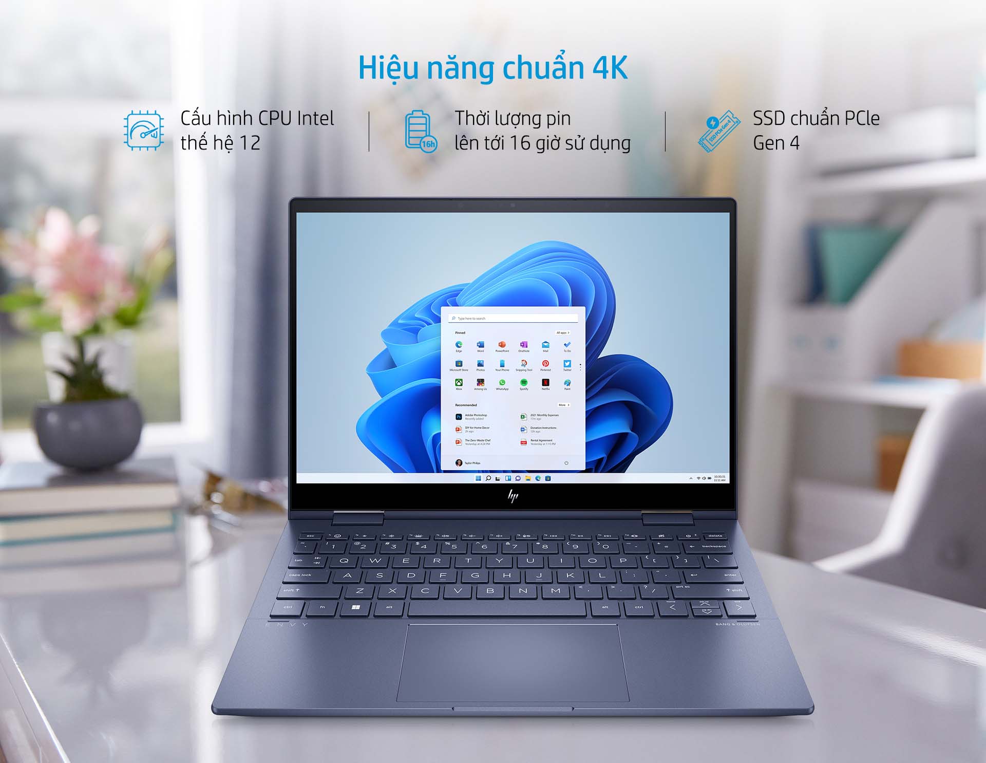 hiệu năng 4k máy tính hp