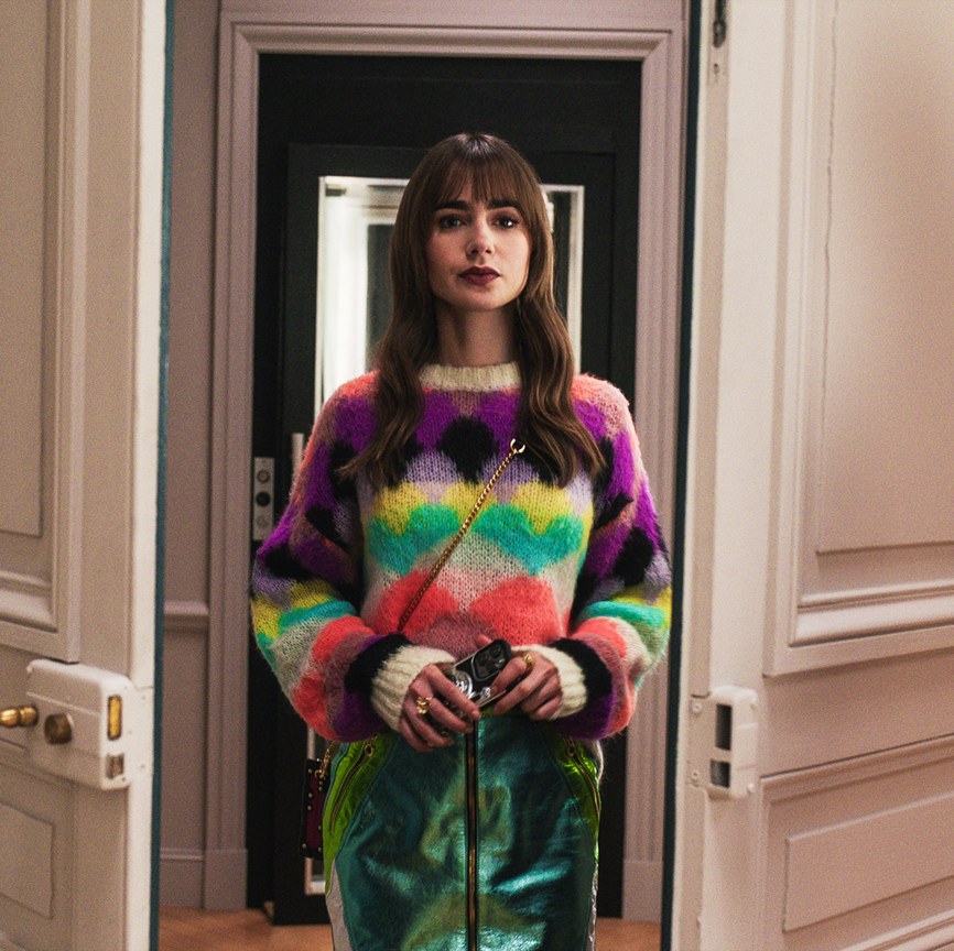 emily in paris áo sweater màu sắc