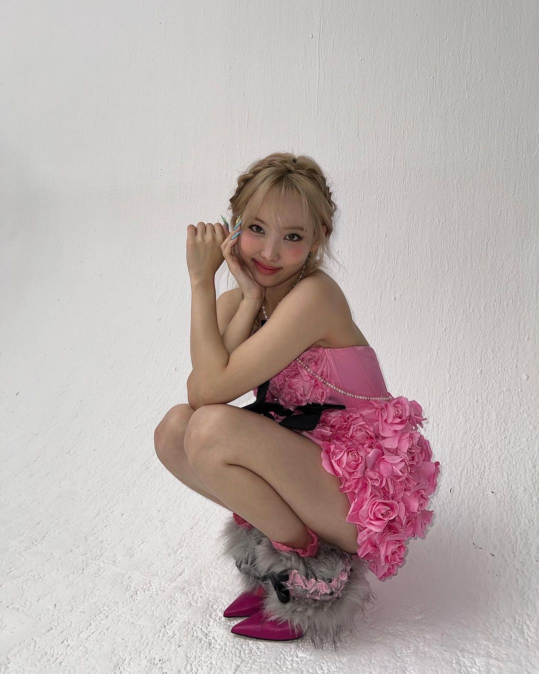 nayeon wearing flower dress