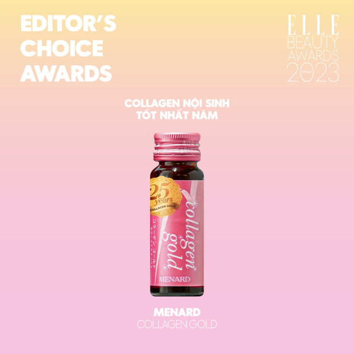 Menard Collagen Gold đoạt giải “Collagen nội sinh tốt nhất năm”- hạng mục Editor’s Choice trong khuôn khổ ELLE Beauty Awards 2023.