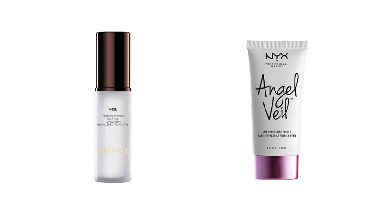 Sản phẩm Hourglass Veil Mineral Primer và phiên bản sinh đôi NYX Angel Veil.