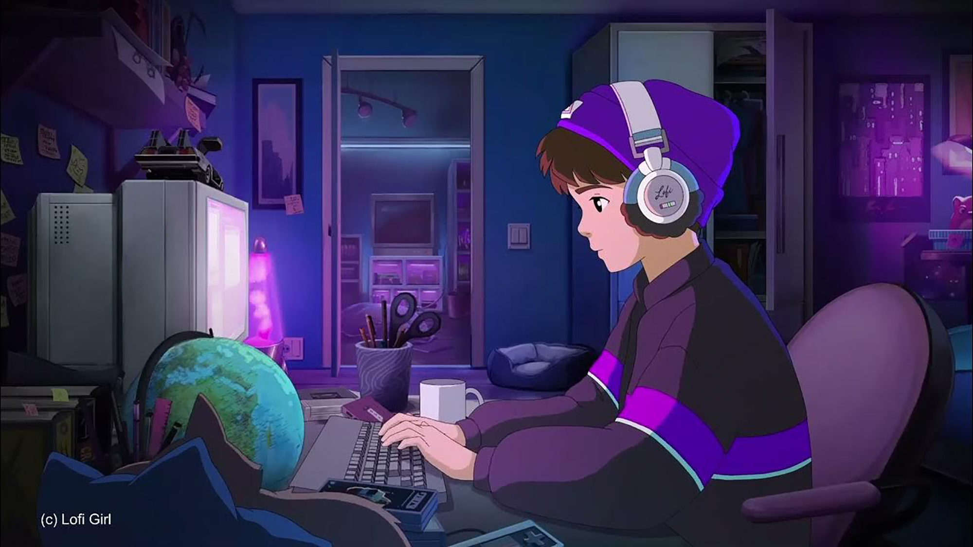 lo-fi nhân vật synthwave boy