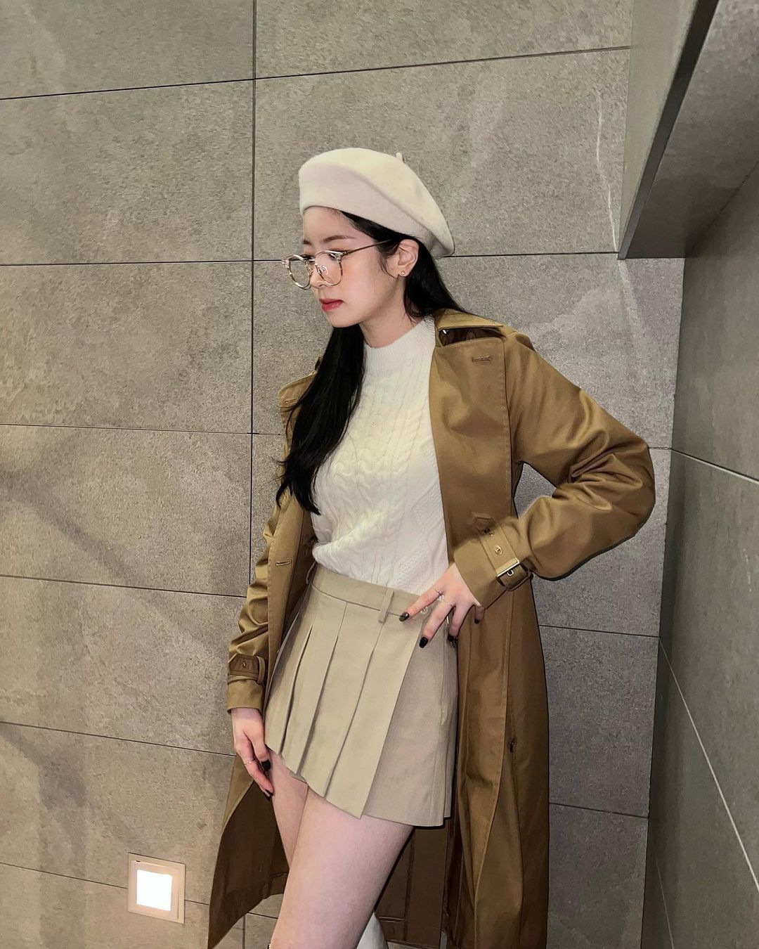 dahhyunnee diện trench coat áo khoác