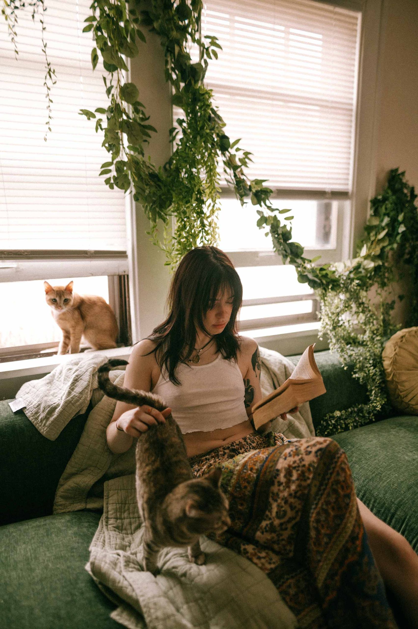 girl reading a book