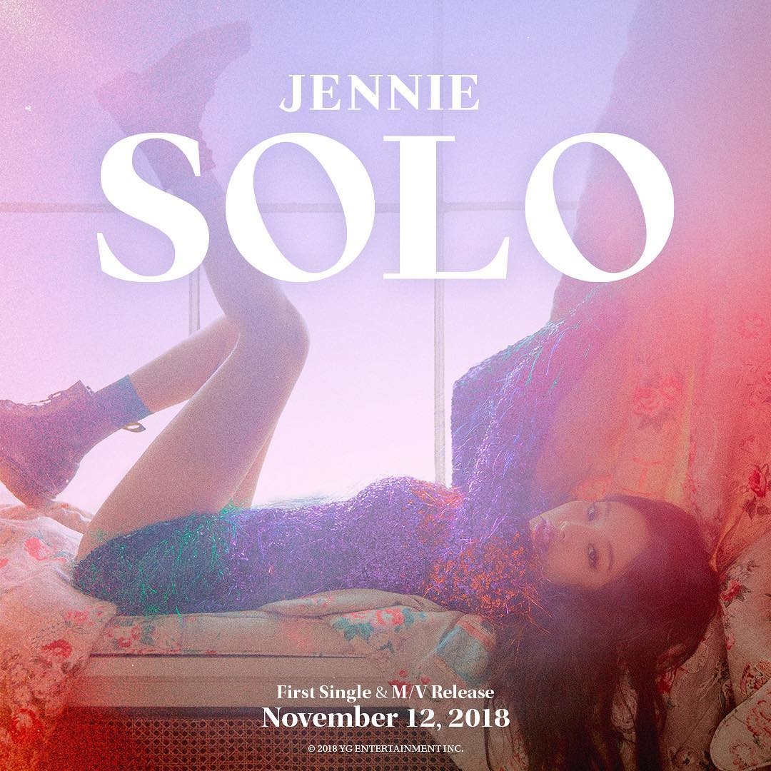 Poster sản phẩm âm nhạc cá nhân mang tên SOLO của Jennie Kim