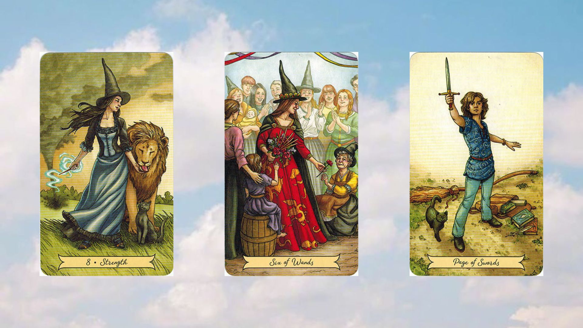 trải bài tarot tuần mới 22/4 strength - six of wands - page of sword