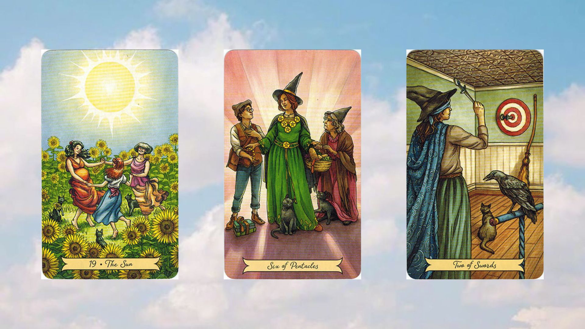 trải bài tarot the sun - six of pentacles - Two of Swords