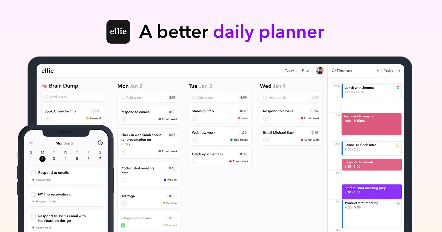 ứng dụng lập kế hoạch ellie planner