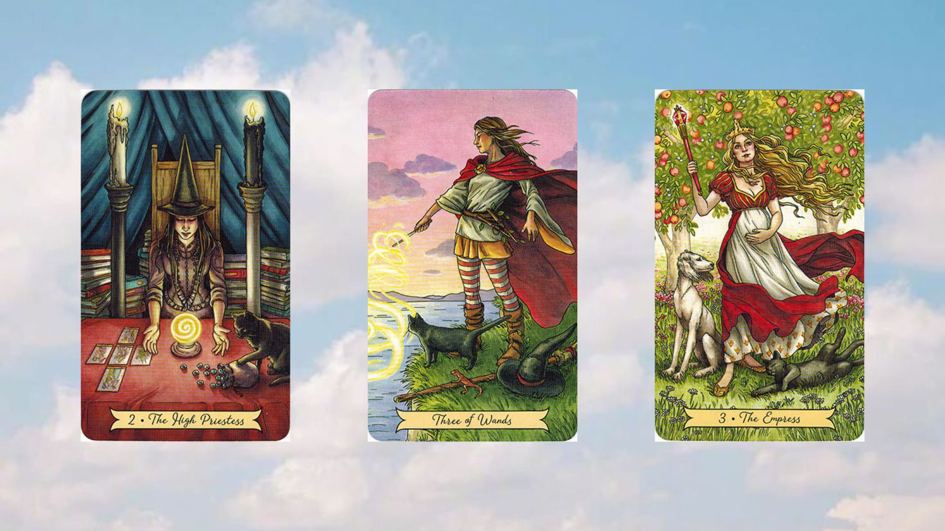 trải bài tarot tuần mới tụ 1 the high priestess - three of wands - the empress