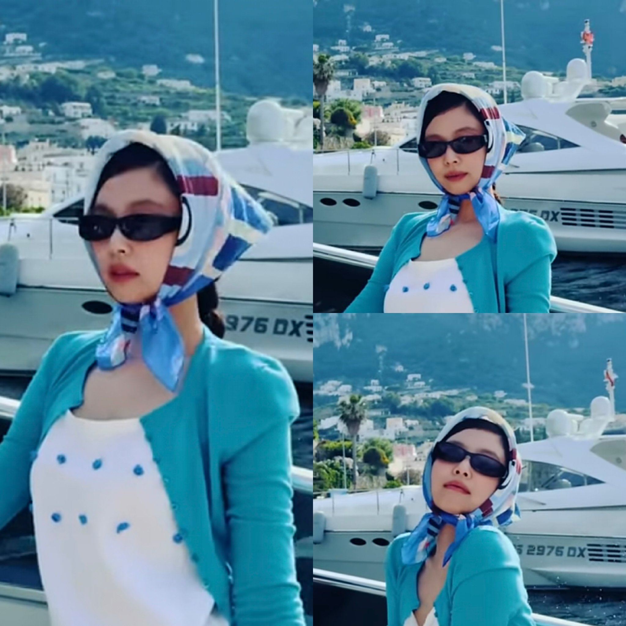 Italian-chic diện khăn lụa đội đầu