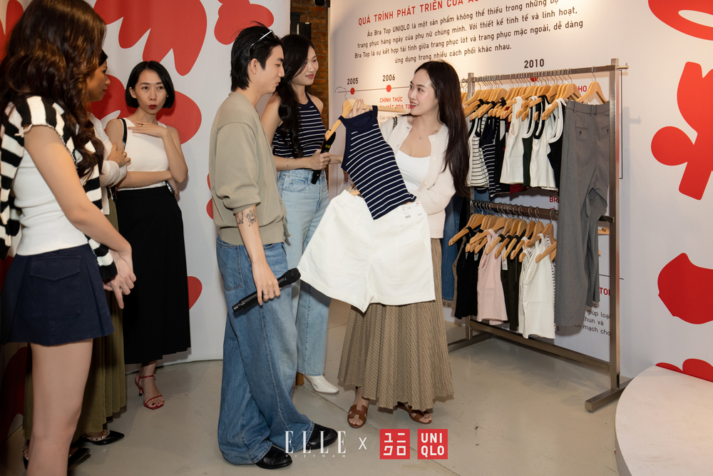 áo bra hoạ tiết kẻ sọc uniqlo