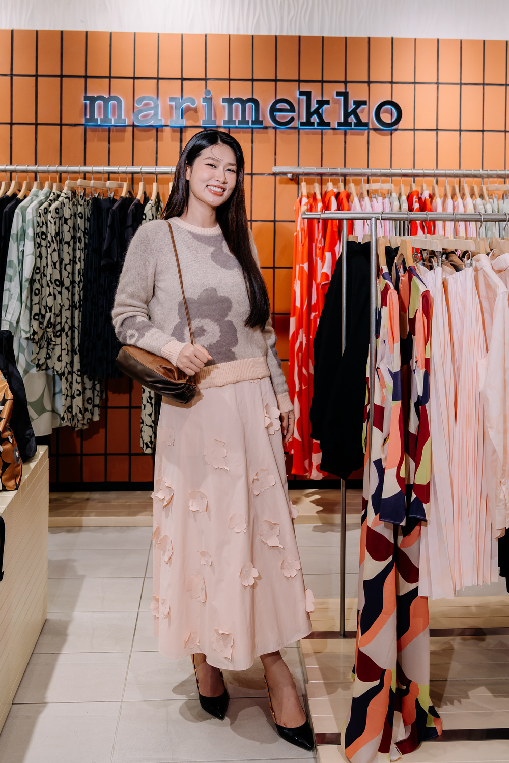 Marimekko váy hồng